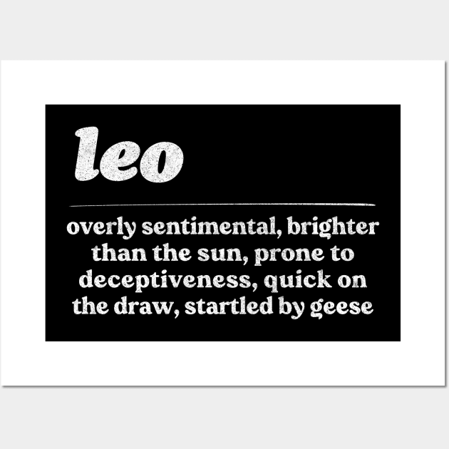 Leo Zodiac Symbol //// Humorous Gift Design Wall Art by DankFutura